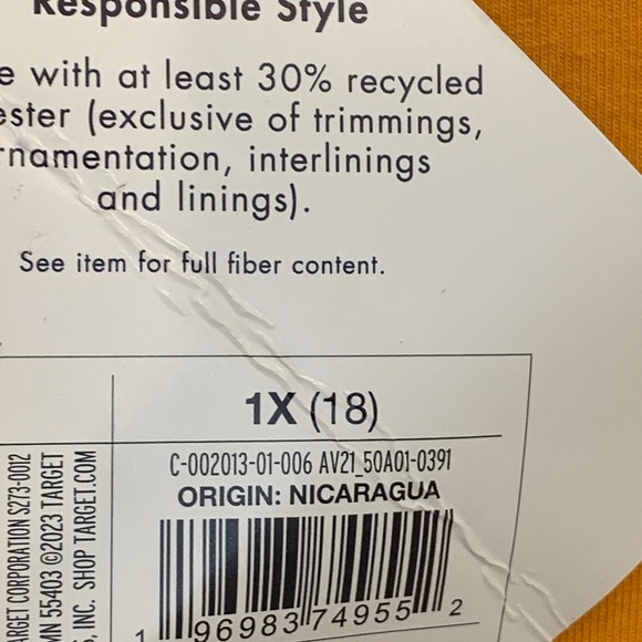 NWT Women's Slim Fit Sweetheart T-Shirt - Ava & Viv XXL(17) & 1X(18) - Picture 9 of 9